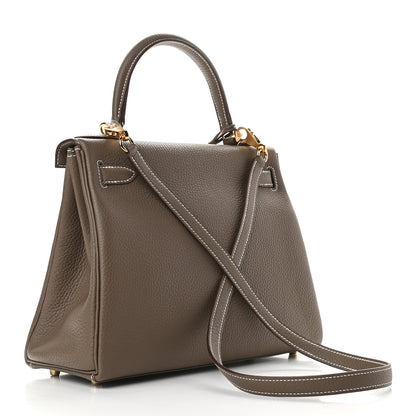 Hermes Togo Kelly Retourne 28 Etoupe 3 of 10
