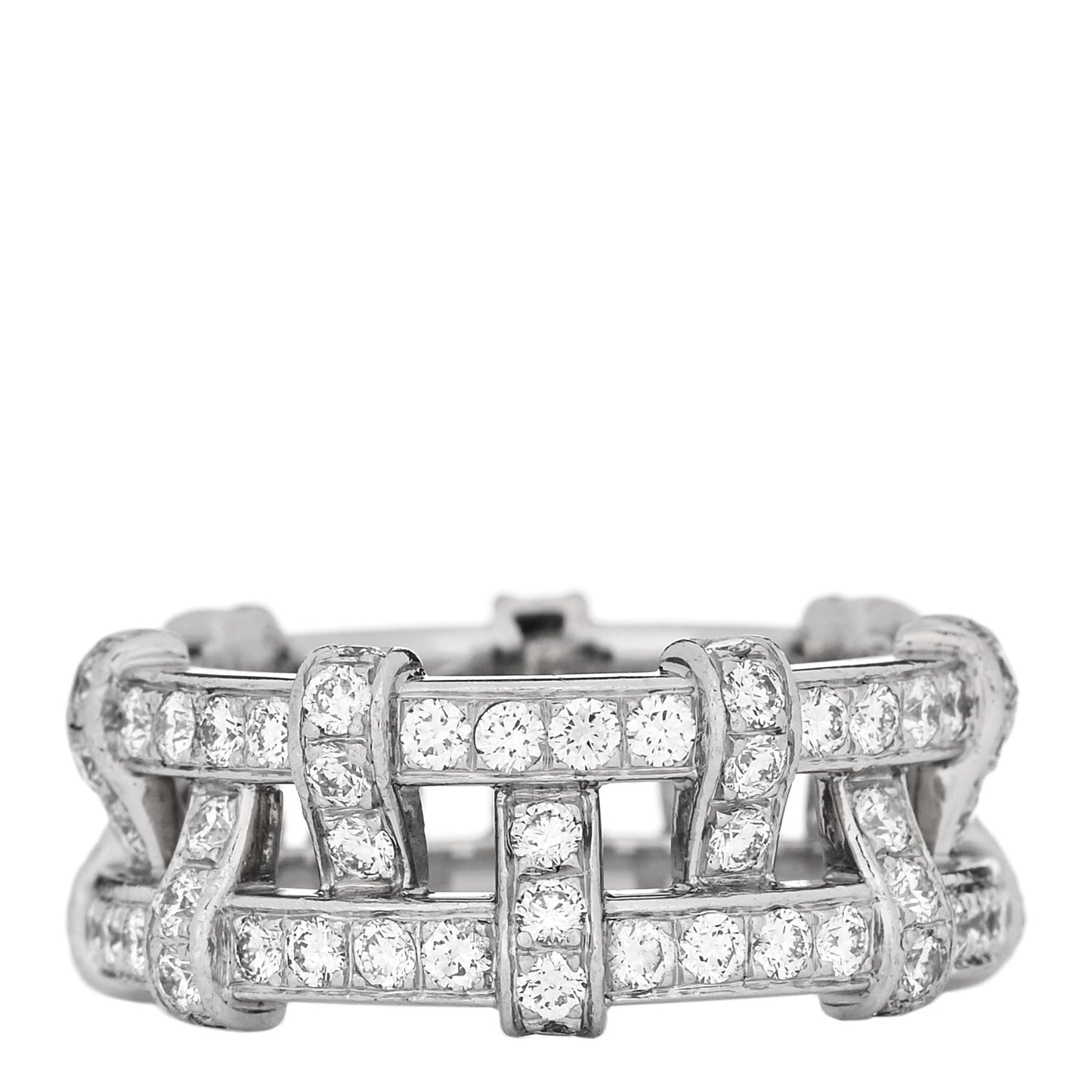 Platinum Diamond Weave Band Ring 50 5.5