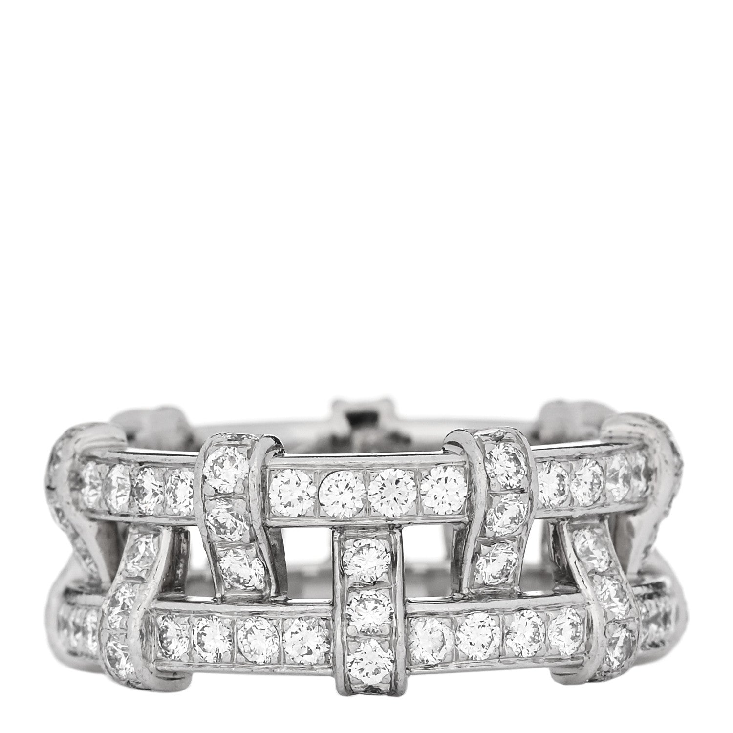 Tiffany Platinum Diamond Weave Band Ring 50 5.5 1 of 6