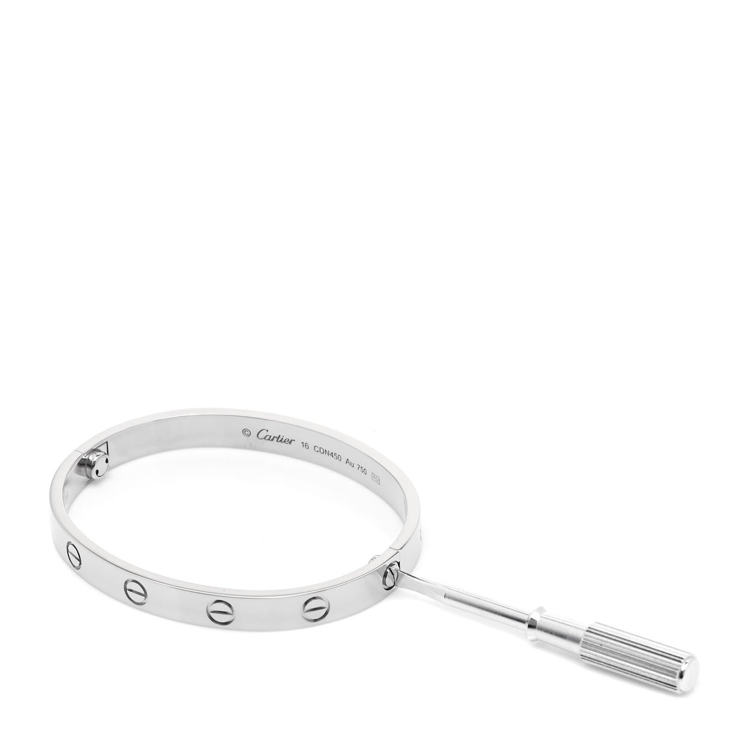 18K White Gold LOVE Bracelet 16