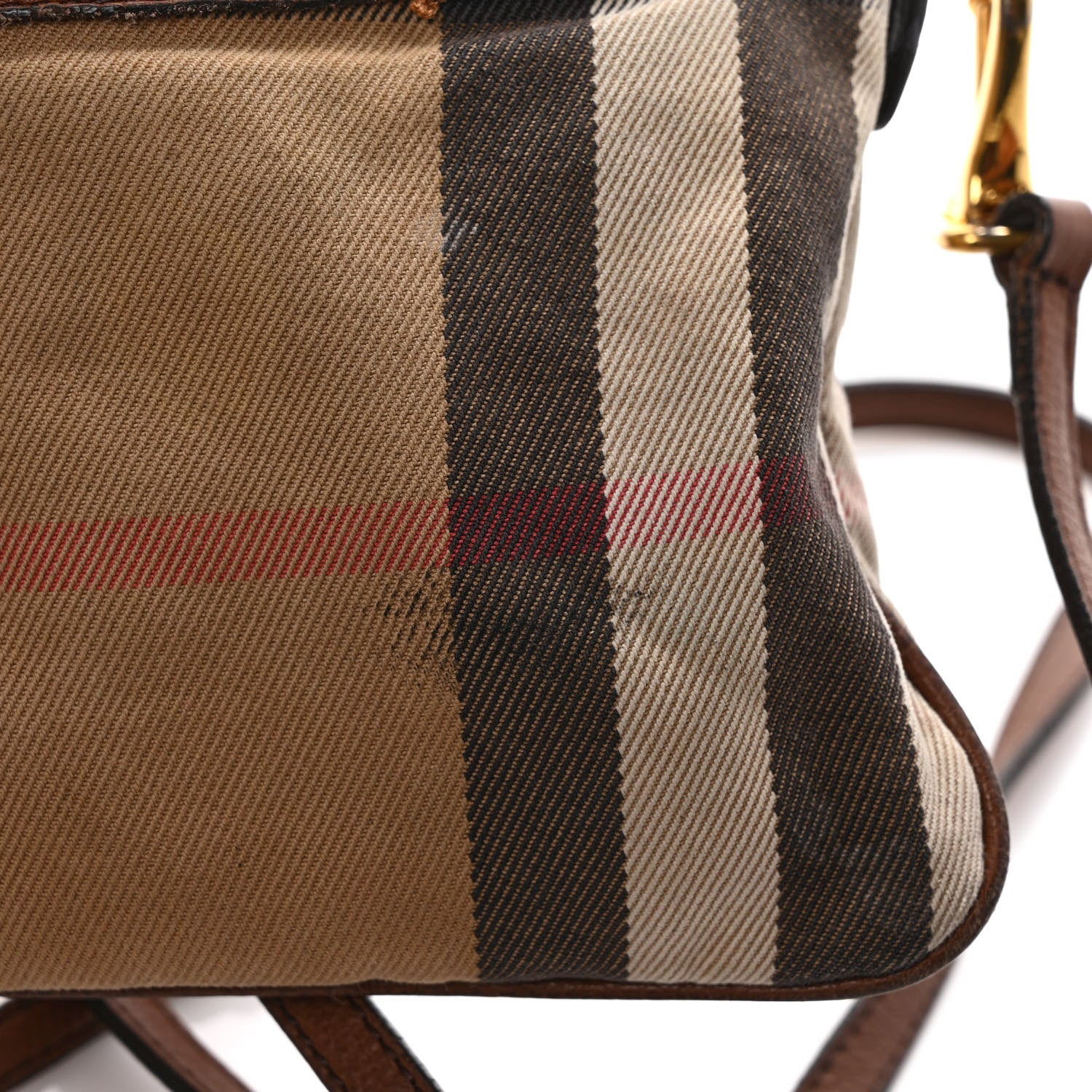 Burberry House Check Derby Peyton Crossbody Clutch Bag Tan 12 of 13