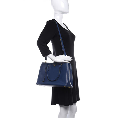 Prada Saffiano Lux Medium Tote Bluette 2 of 9