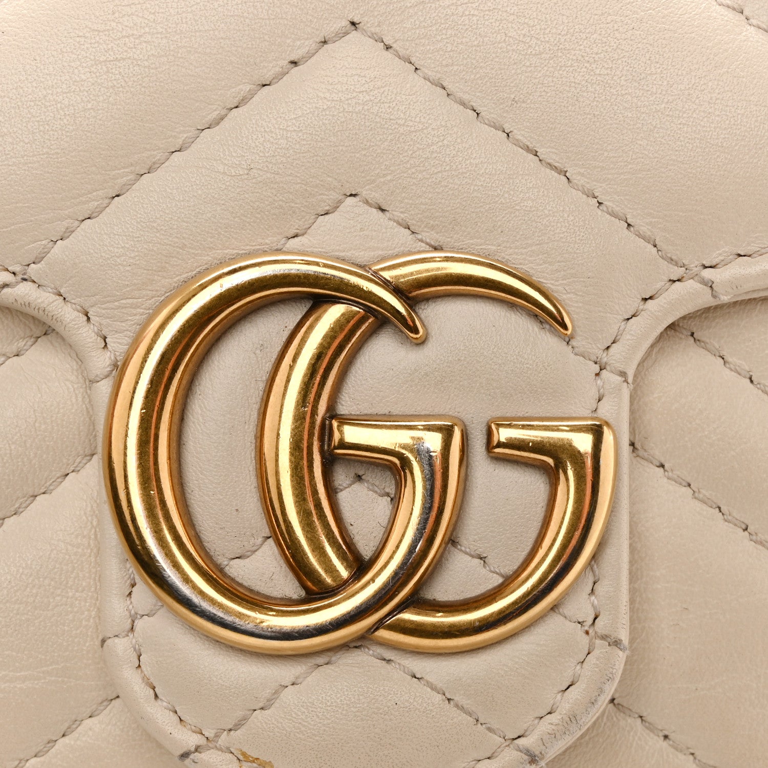Gucci Calfskin Matelasse Super Mini GG Marmont Shoulder Bag White 12 of 17