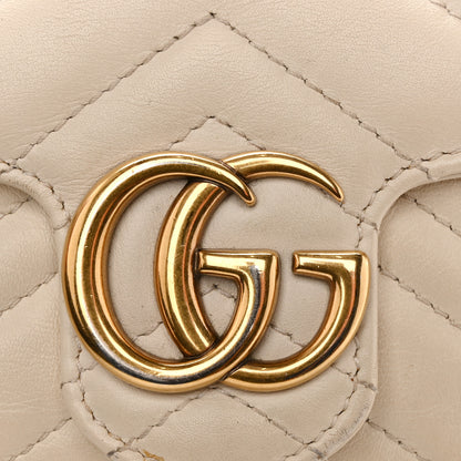 Gucci Calfskin Matelasse Super Mini GG Marmont Shoulder Bag White 12 of 17