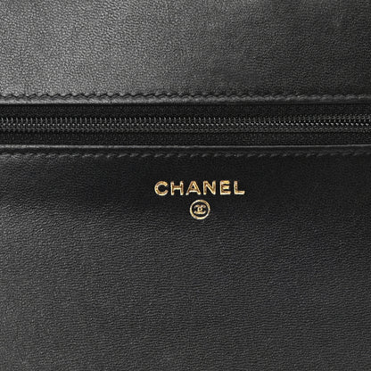 Chanel Lambskin Resin Bi-Color Quilted Wallet On Chain WOC Black 5 of 11