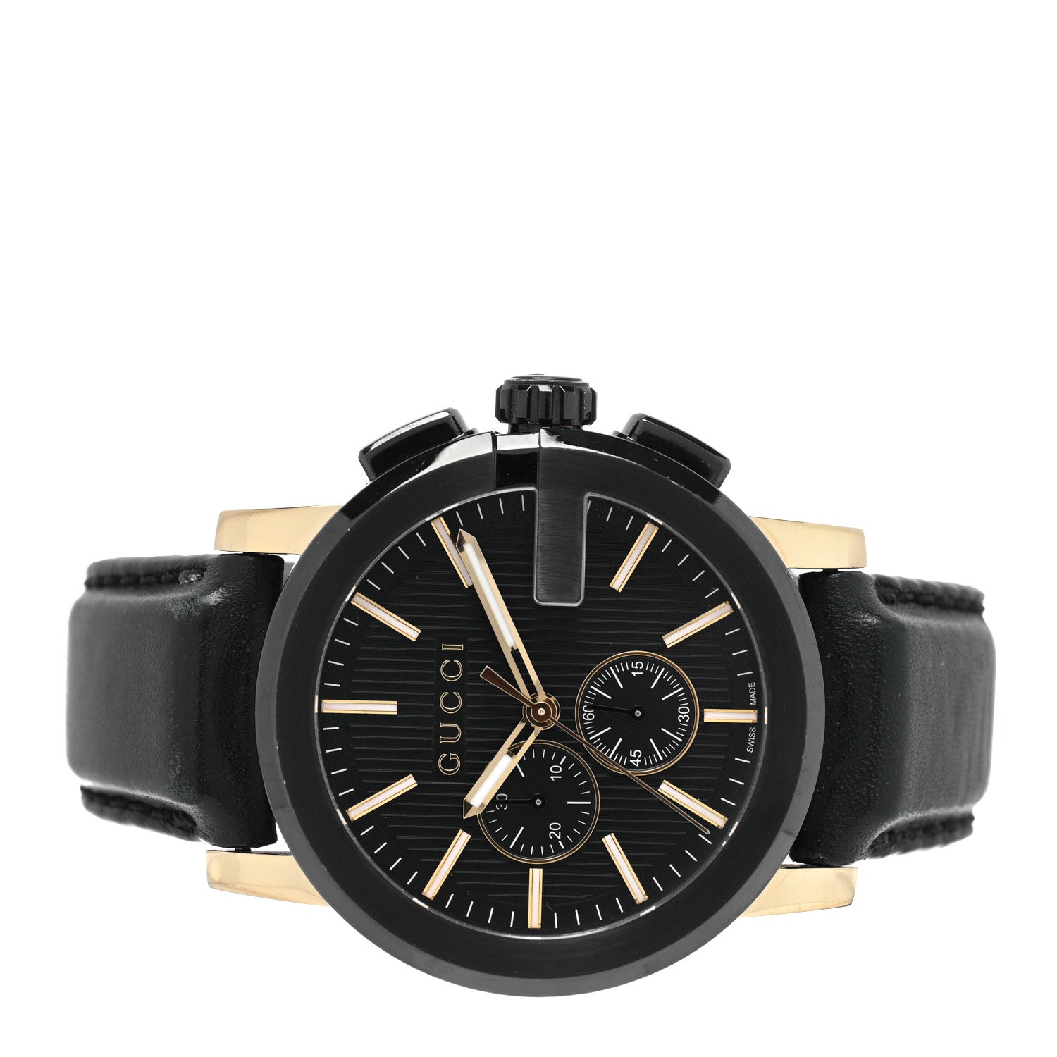 Gucci PVD Stainless Steel Calfskin 44mm G-Chrono Quartz Watch Black 2 of 4