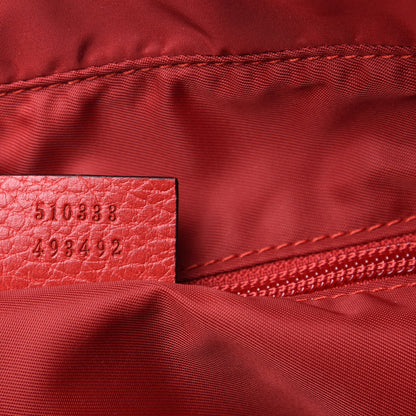 Gucci Nylon Monogram Dollar Calfskin Medium Vertical Tote Vibrant Red 9 of 10
