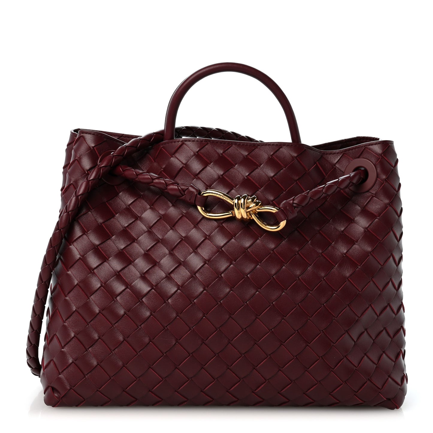 Nappa Intrecciato Medium Andiamo Shoulder Bag Barolo