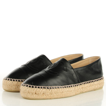 Chanel Lambskin CC Espadrilles 41 Black 3 of 8