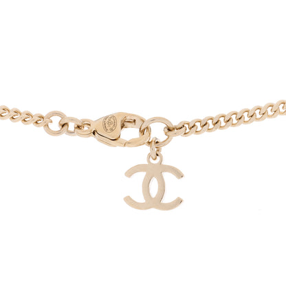 Chanel Metal Crystal CC Logo Heart Necklace Gold 3 of 3