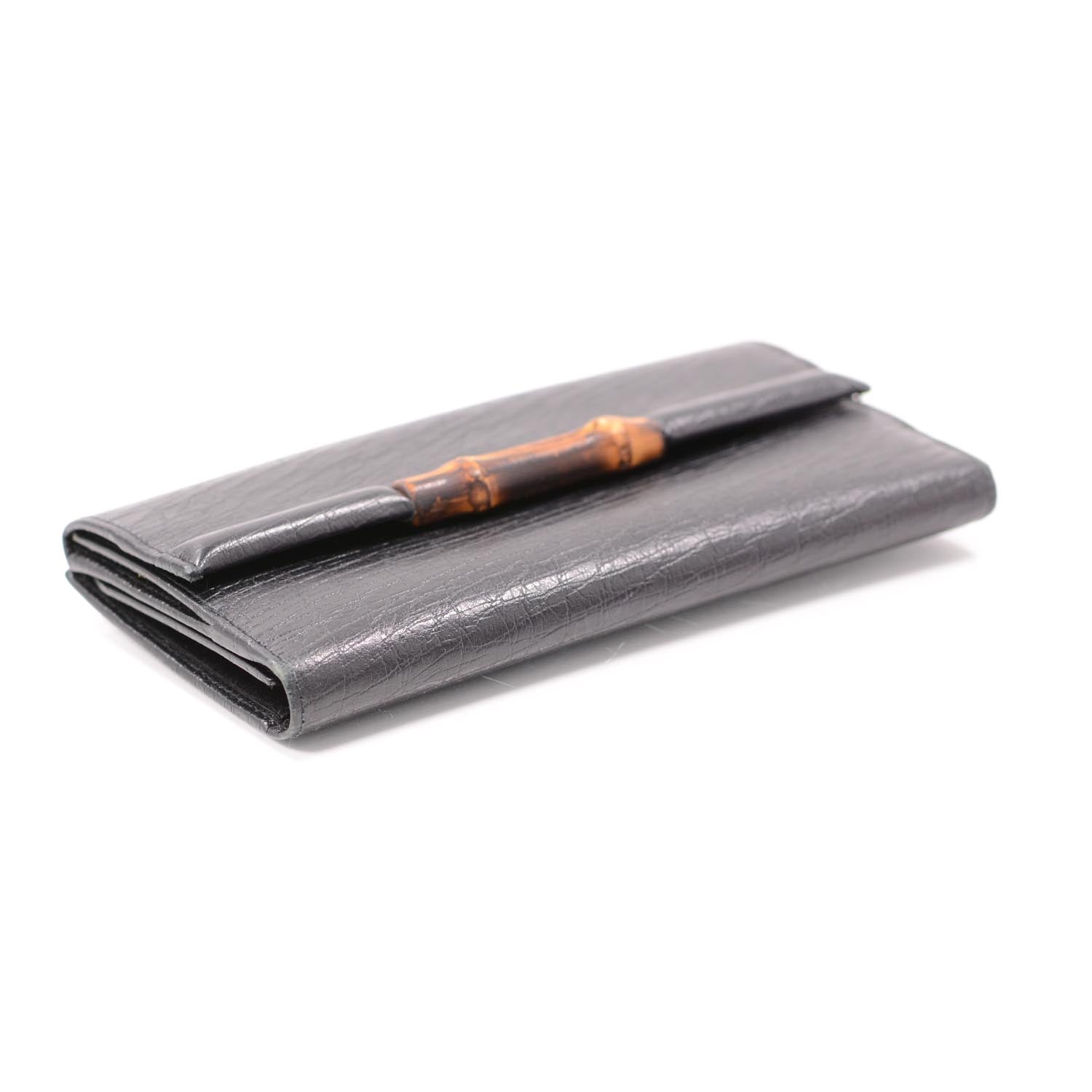 Gucci Leather Bamboo Continental Wallet Black 4 of 8