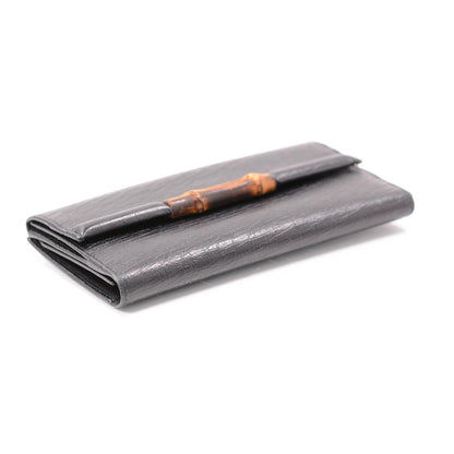 Gucci Leather Bamboo Continental Wallet Black 4 of 8