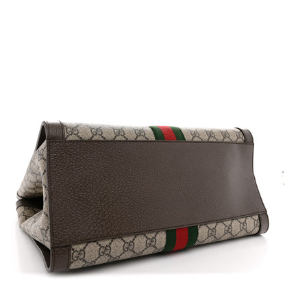 Gucci GG Supreme Monogram Web Medium Ophidia Tote Bag Brown 4 of 11