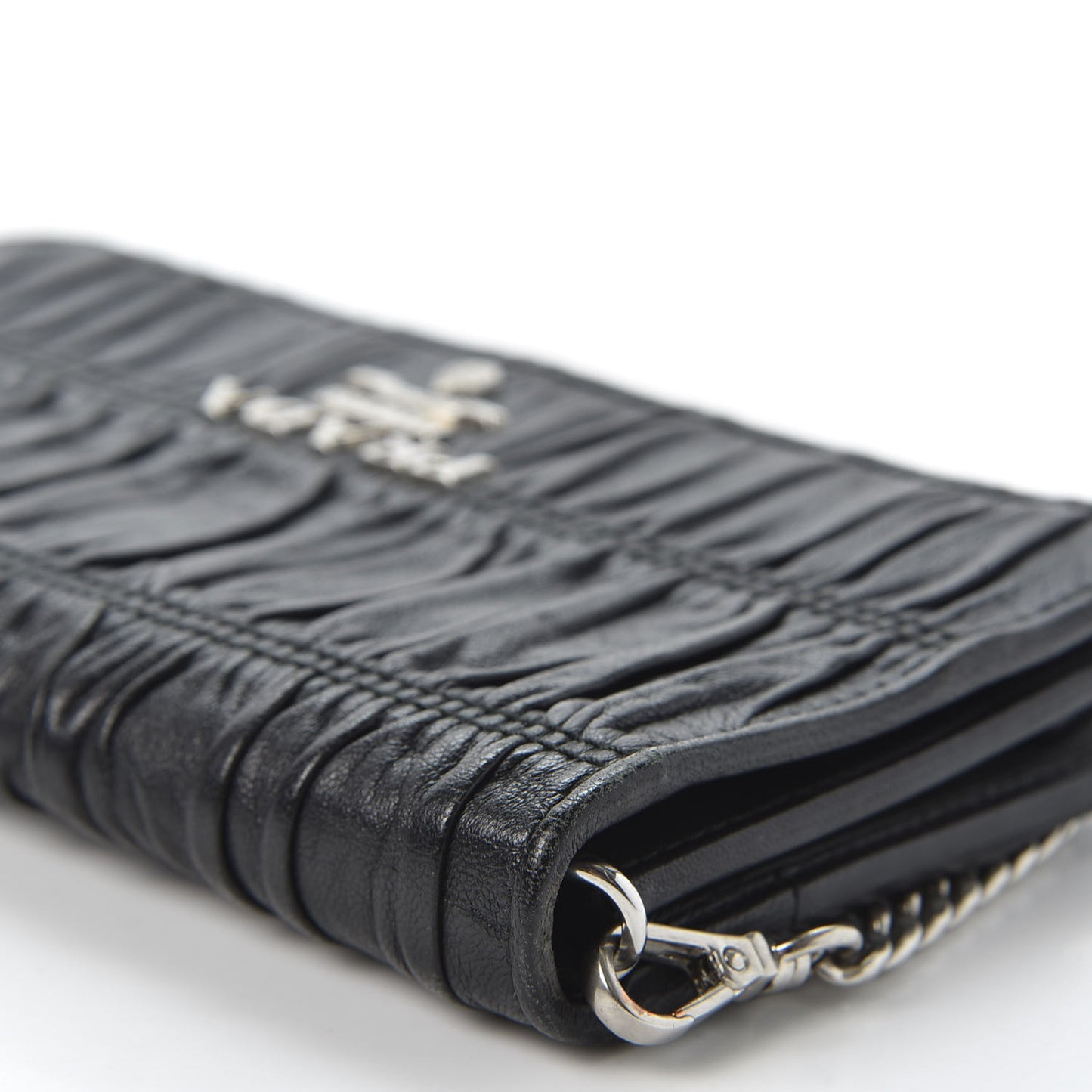 Nappa Gaufre Wallet On Chain Black