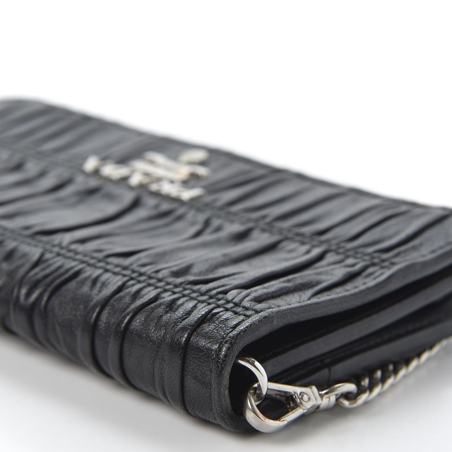 Prada Nappa Gaufre Wallet On Chain Black 8 of 12