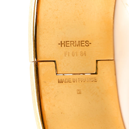Hermes Enamel Wide Clic Clac H Bracelet GM White 4 of 5