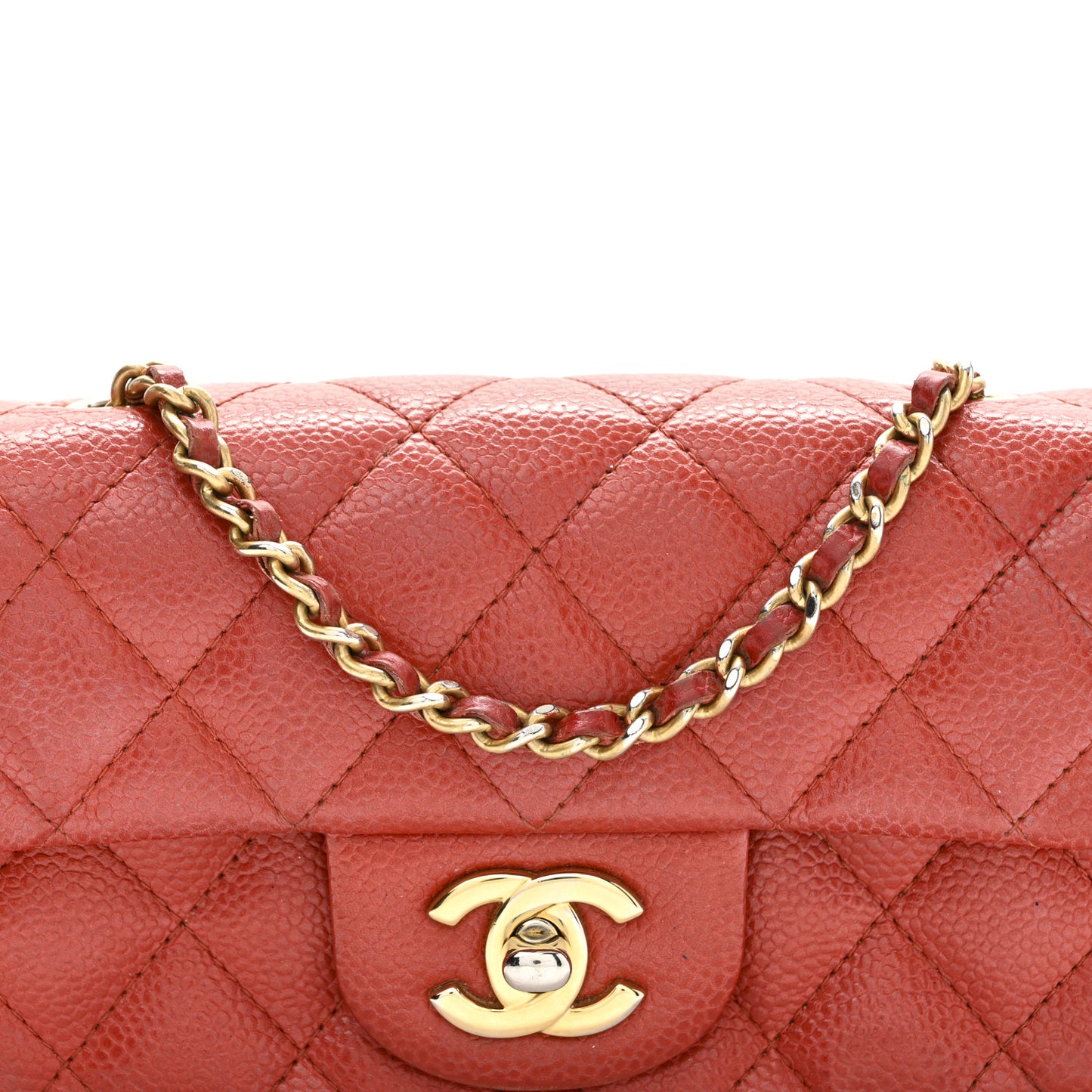 Caviar Quilted Extra Mini Flap Red
