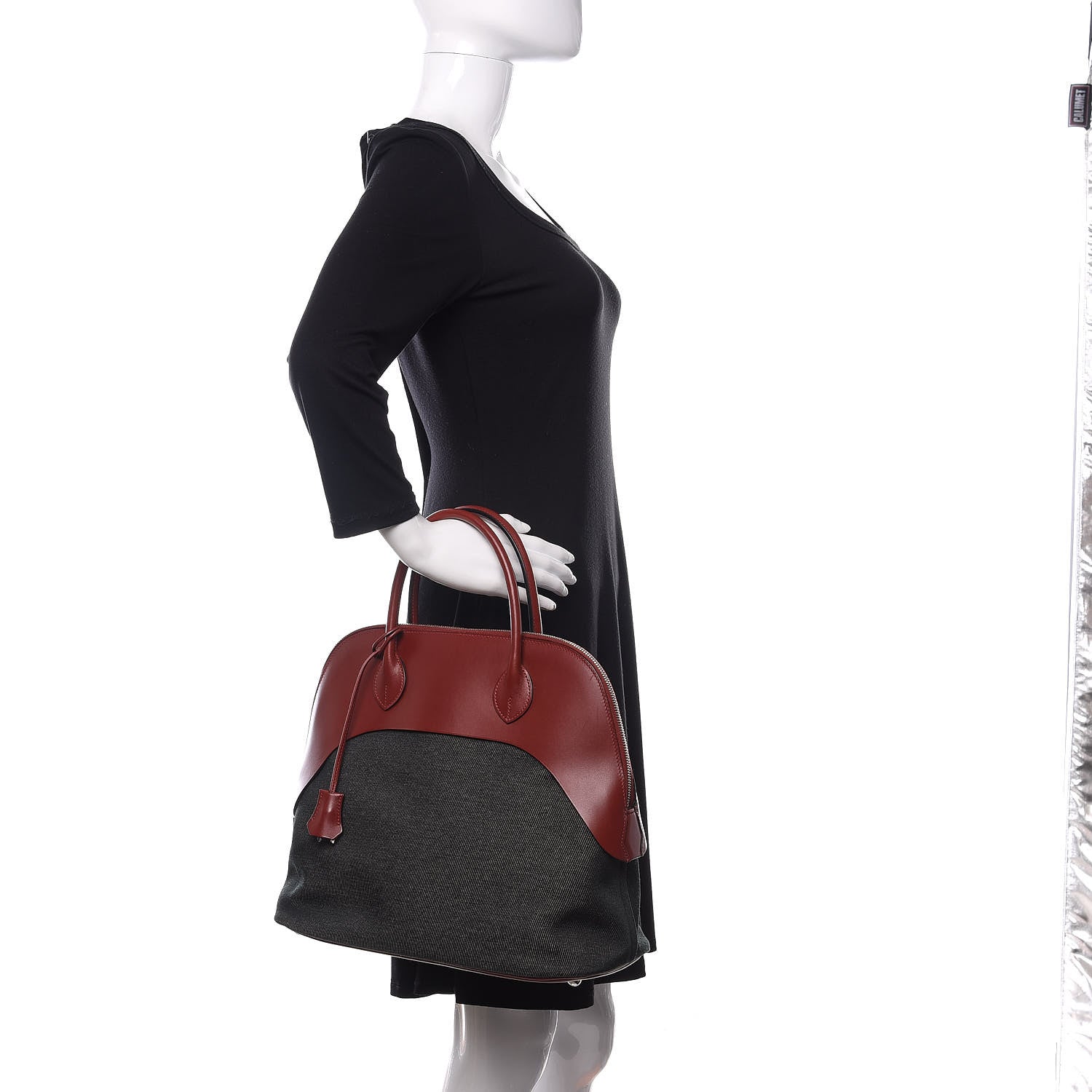 Hermes Toile Vache Hunter Paddock Bolide 35 Grey Rouge H 2 of 10