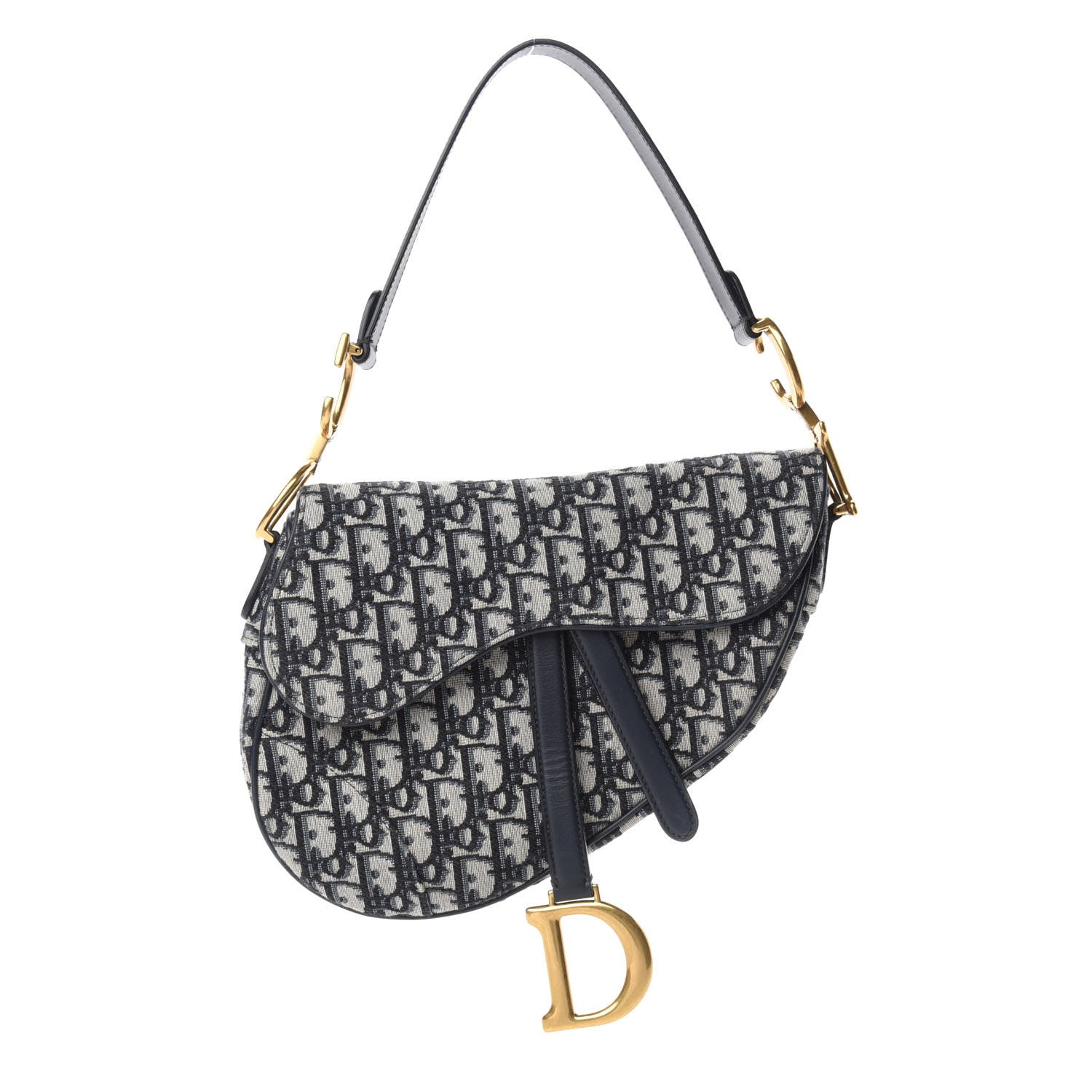 Christian Dior Oblique Saddle Bag Blue 1 of 10