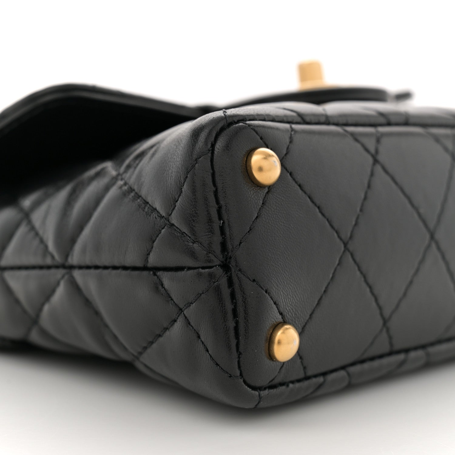 Chanel Lambskin Quilted Small Flap Top Handle Bag Black 9 of 13
