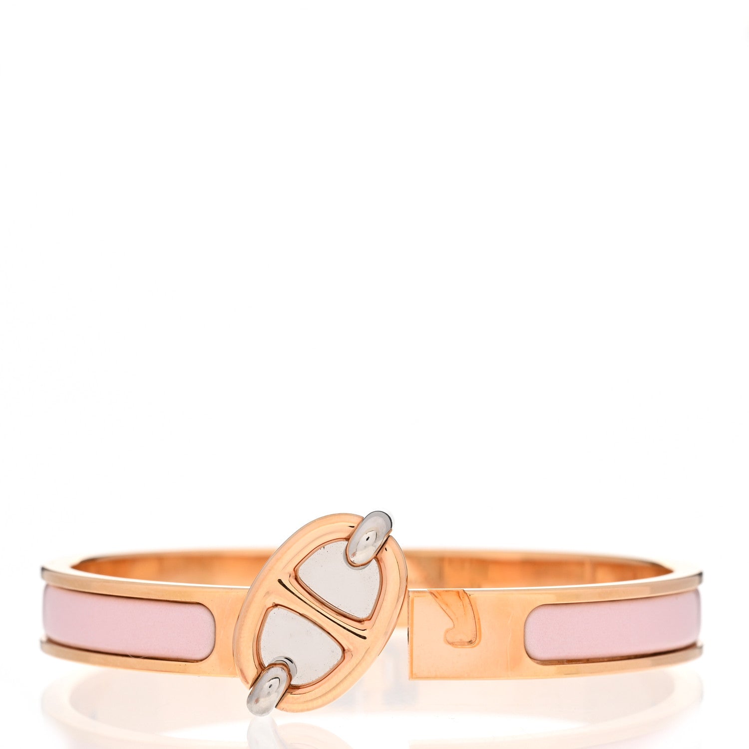 Hermes Enamel Mini Clic Chaine d'Ancre Bracelet PM Rose Candeur 5 of 6