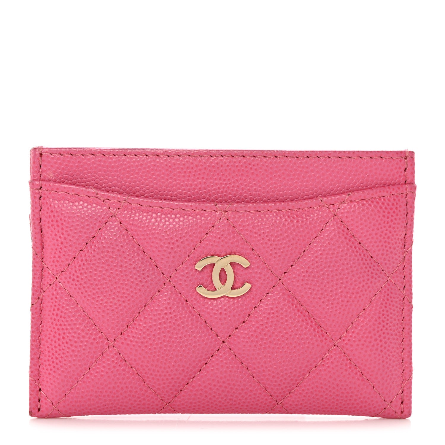 Chanel Caviar Quilted Card Holder Fuchsia 1 of 9