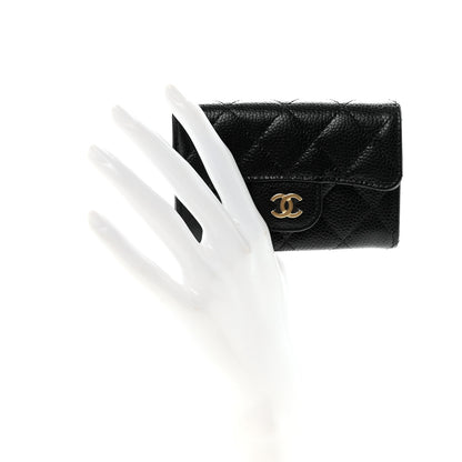 Chanel Caviar Quilted Flap Card Holder Wallet Black 2 of 9