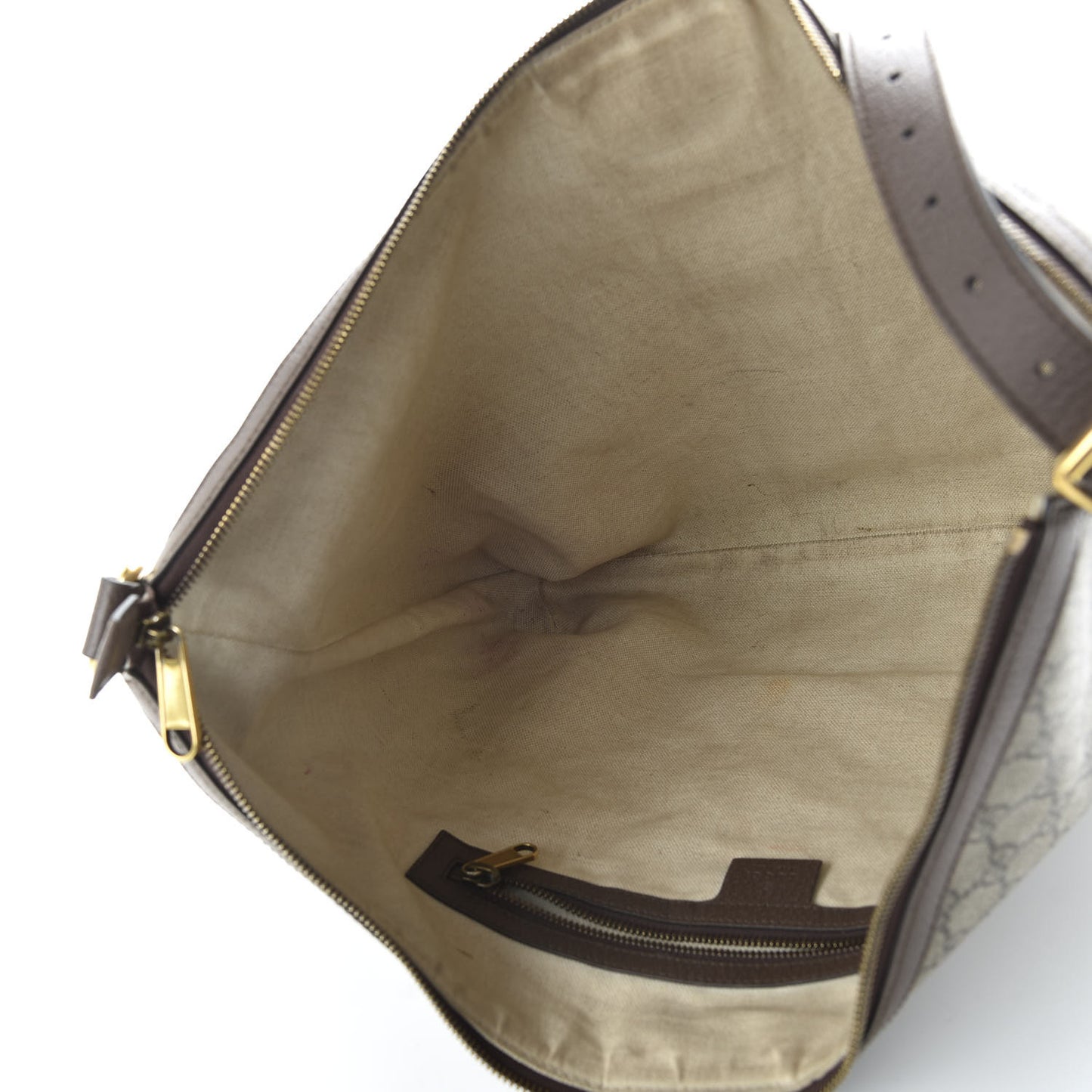 GG Supreme Monogram Web Ophidia Half Moon Hobo Brown