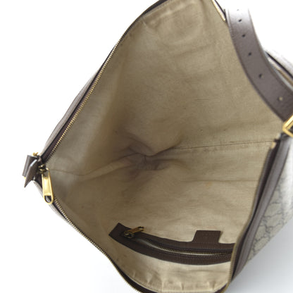Gucci GG Supreme Monogram Web Ophidia Half Moon Hobo Brown 6 of 13