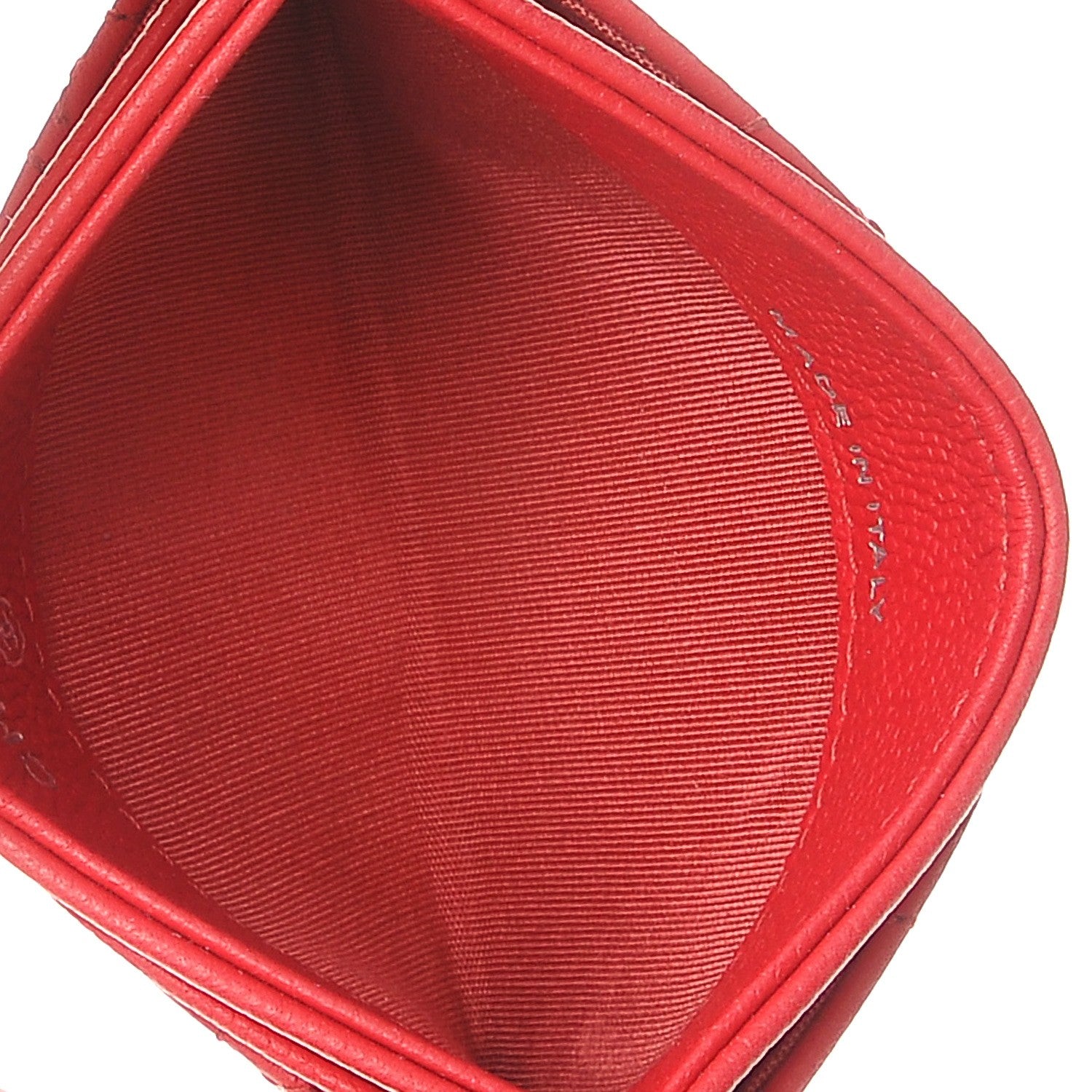 Chanel Caviar Camellia Embossed Card Holder Red 5 of 9