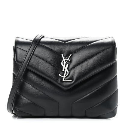Saint Laurent Calfskin Y Quilted Monogram Toy Loulou Crossbody Bag Black 1 of 10