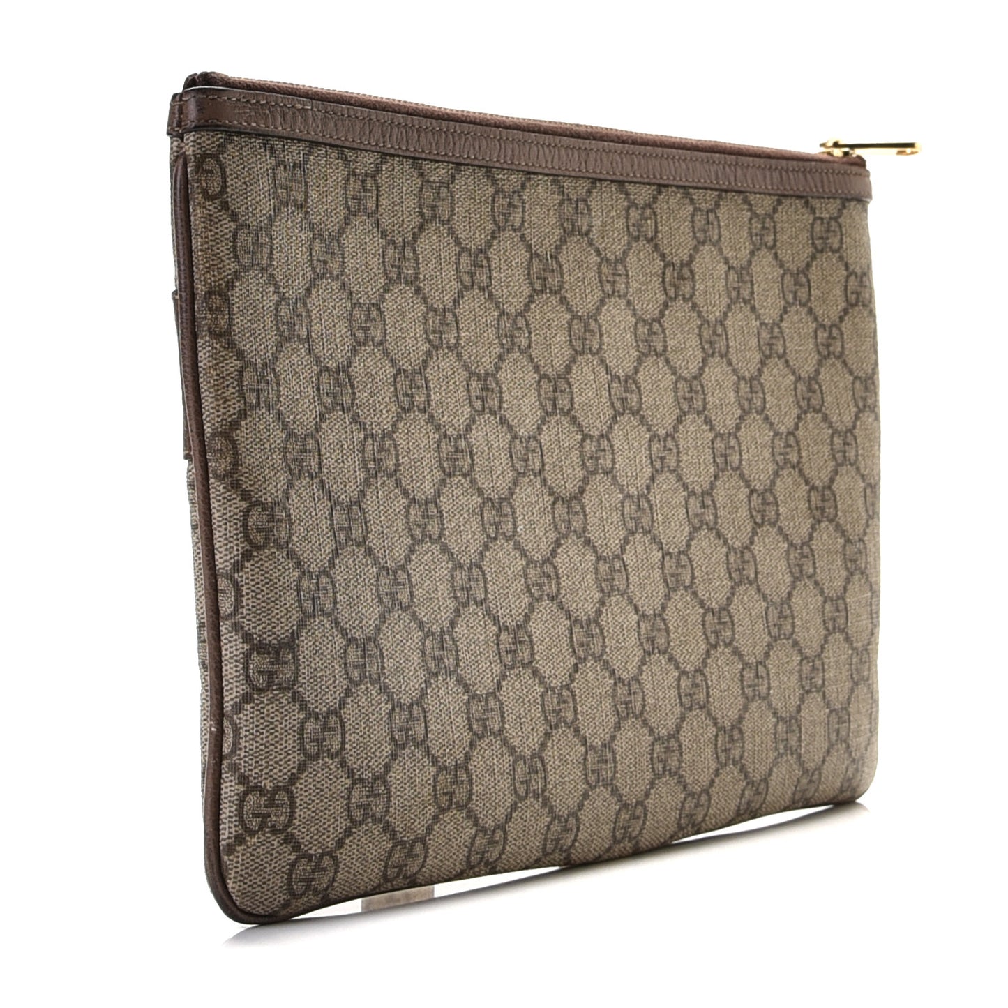 GG Supreme Monogram Large Ophidia Pouch Clutch Brown