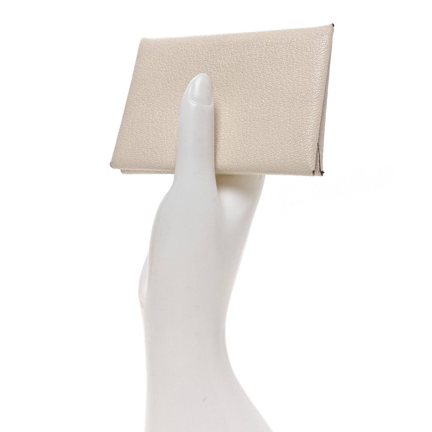 Hermes Chevre Mysore Calvi Duo Card Case Mushroom 2 of 7