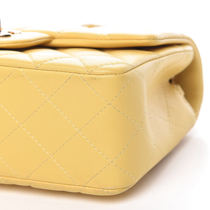 Chanel Lambskin Quilted Mini Rectangular Flap Yellow 10 of 16