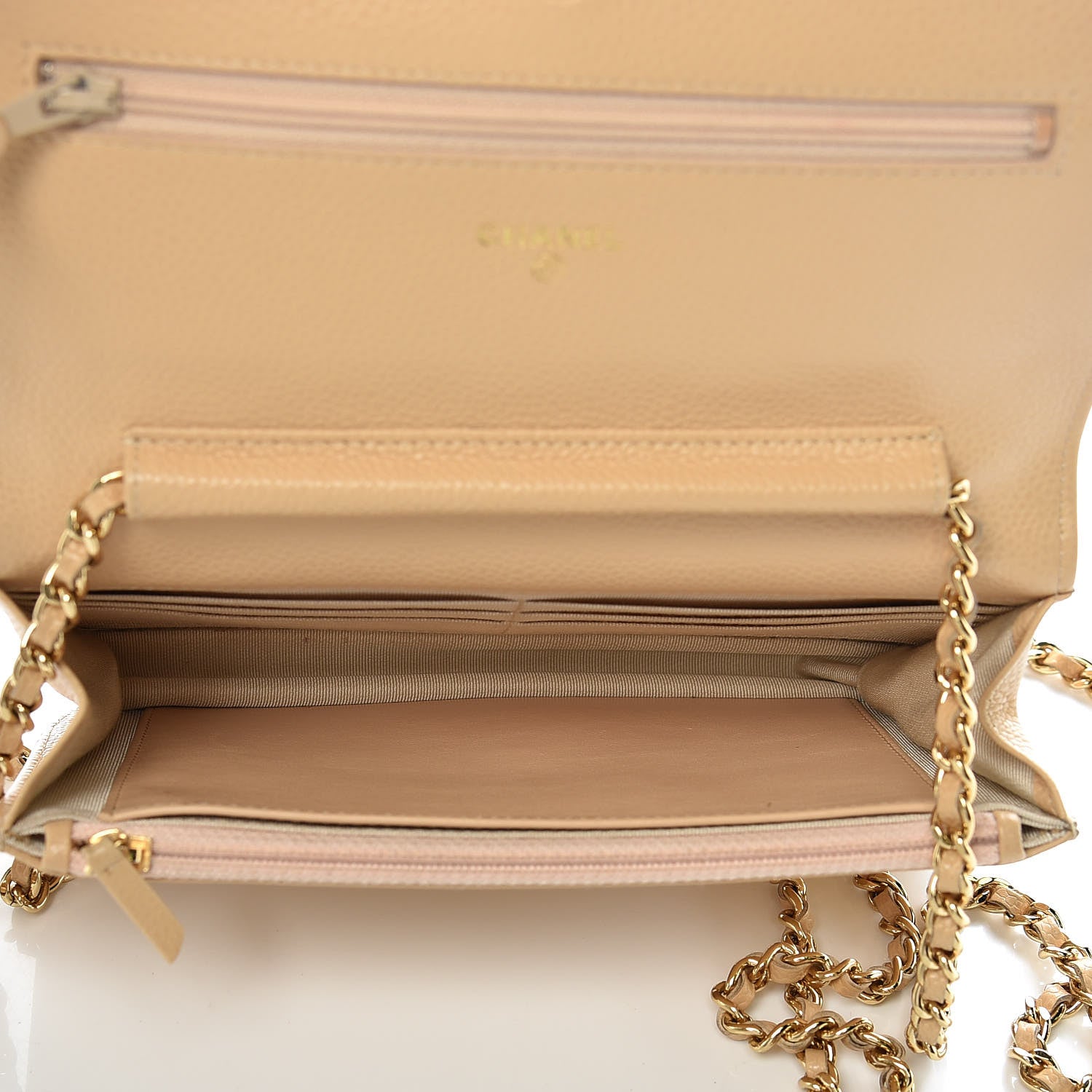 Chanel Caviar Quilted Wallet On Chain WOC Beige Clair 7 of 14