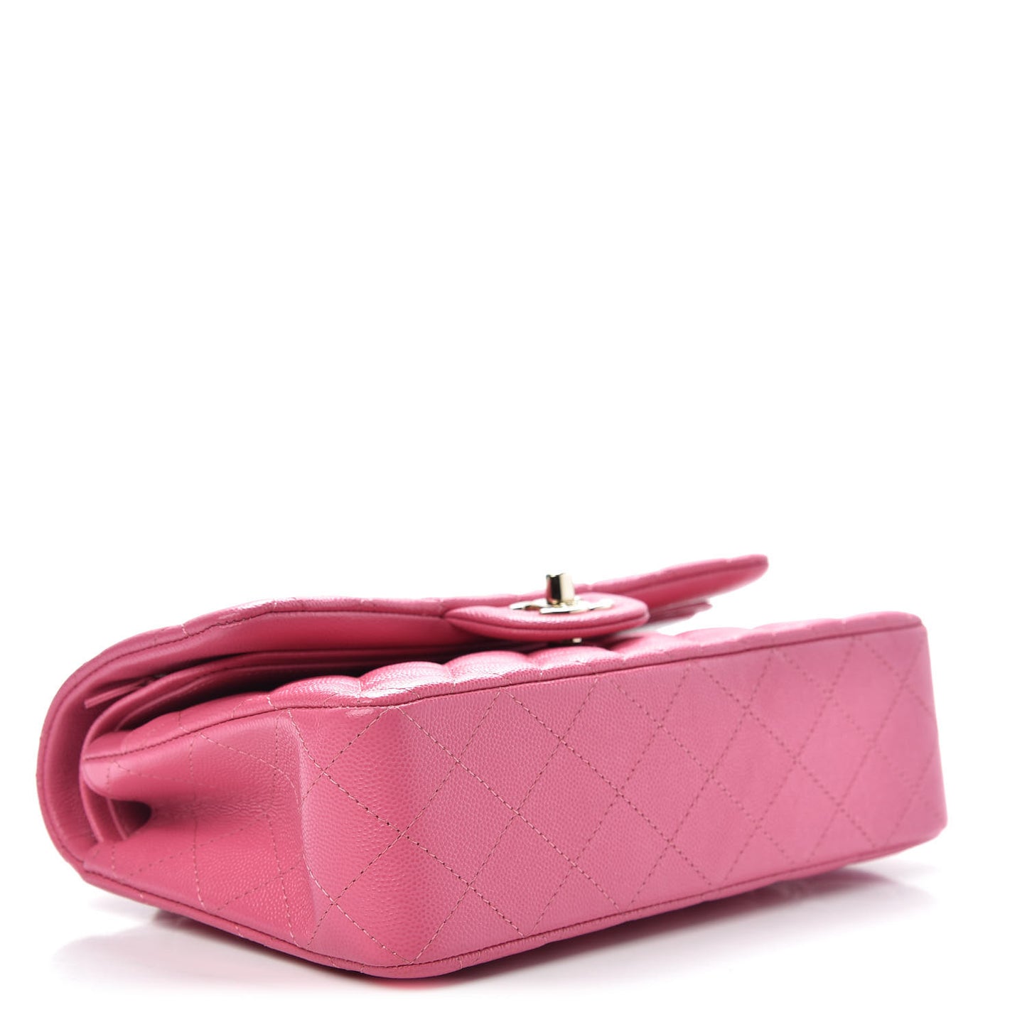 Caviar Quilted Small Double Flap Pink