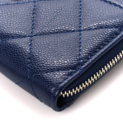 Chanel Caviar Quilted CC Zip Around Card Holder Navy 12 of 12