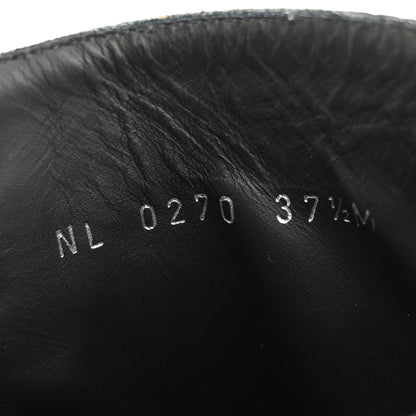 Louis Vuitton Calfskin Monogram Wonderland Flat Ranger Boots 37.5 Black 8 of 9