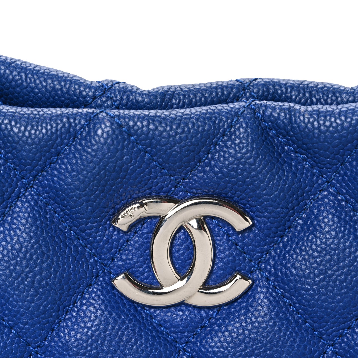 Caviar Quilted Easy Zip Tote Cobalt Blue