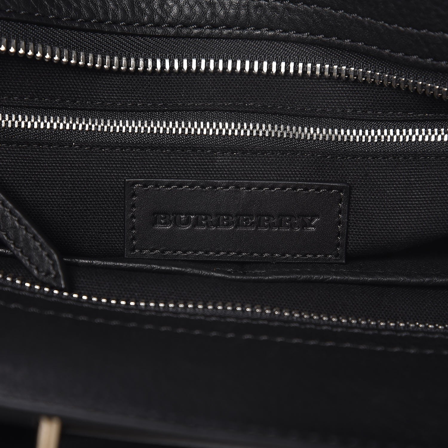 Burberry Canvas Mega Check Grained Calfskin Medium Harcourt Satchel Black 6 of 12