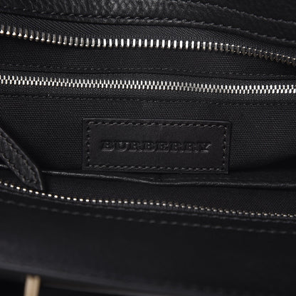 Burberry Canvas Mega Check Grained Calfskin Medium Harcourt Satchel Black 6 of 12