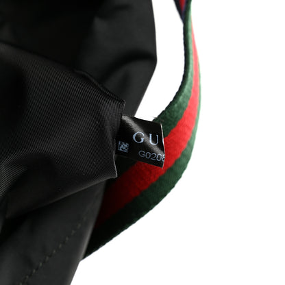 Gucci Techno Canvas Web L'Aveugle Par Amour Embroidered Drawstring Backpack Black 8 of 11