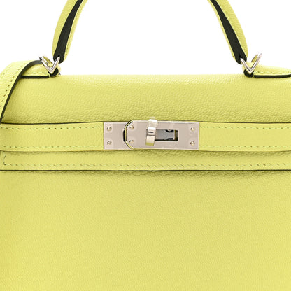 Hermes Chevre Mysore Mini Kelly Sellier 20 Jaune Bourgeon 8 of 11