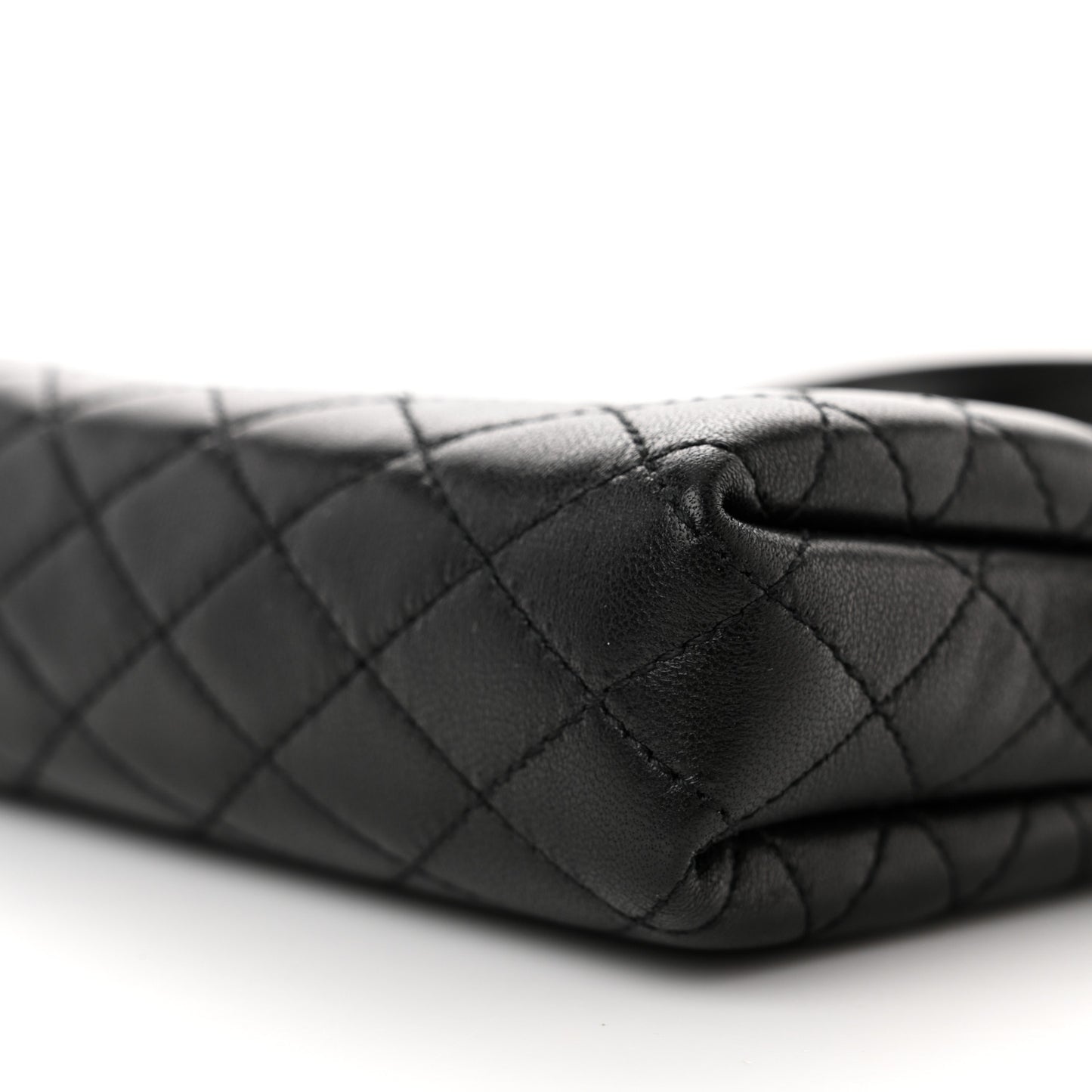 Lambskin Quilted Gaby Zipped Pouch Black