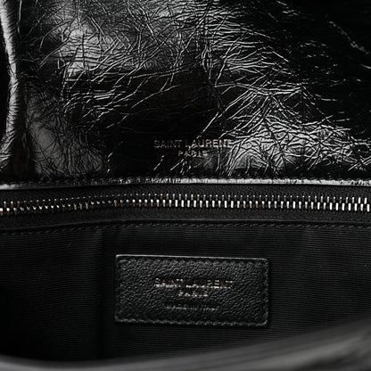 Saint Laurent Crinkled Calfskin Matelasse Monogram Medium Niki Chain Satchel Black 6 of 8