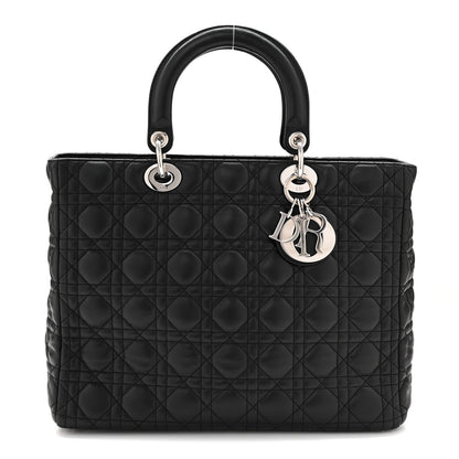 Christian Dior Lambskin Cannage Large Lady Dior Black 1 of 11