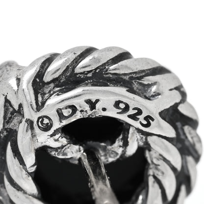 David Yurman Sterling Silver Black Onyx 8mm Chatelaine Earrings 4 of 4