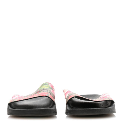 Gucci GG Supreme Monogram Blooms Slide Sandals 37 Beige Multicolor 3 of 8