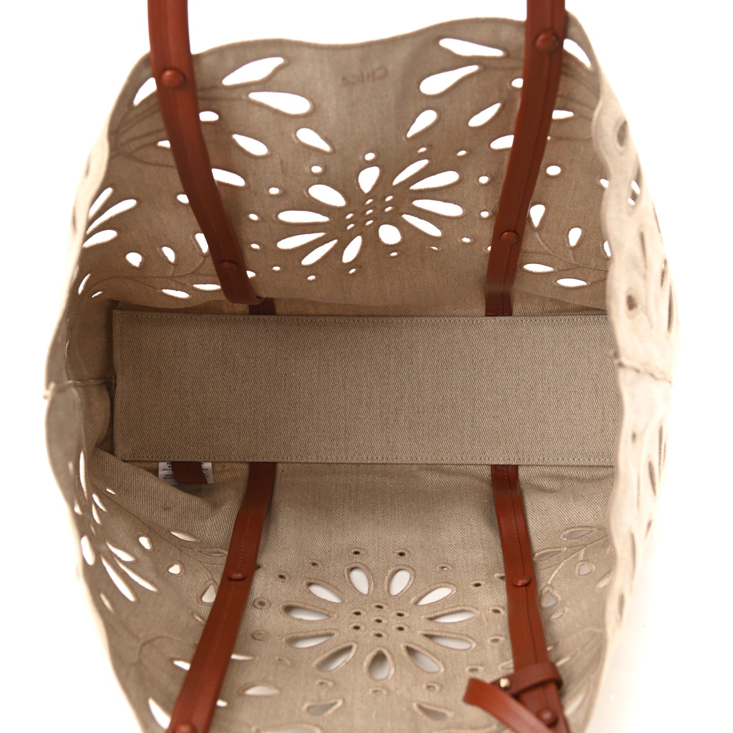 Chloe Linen Calfskin Large Kamilla North-South Tote Beige 5 of 10