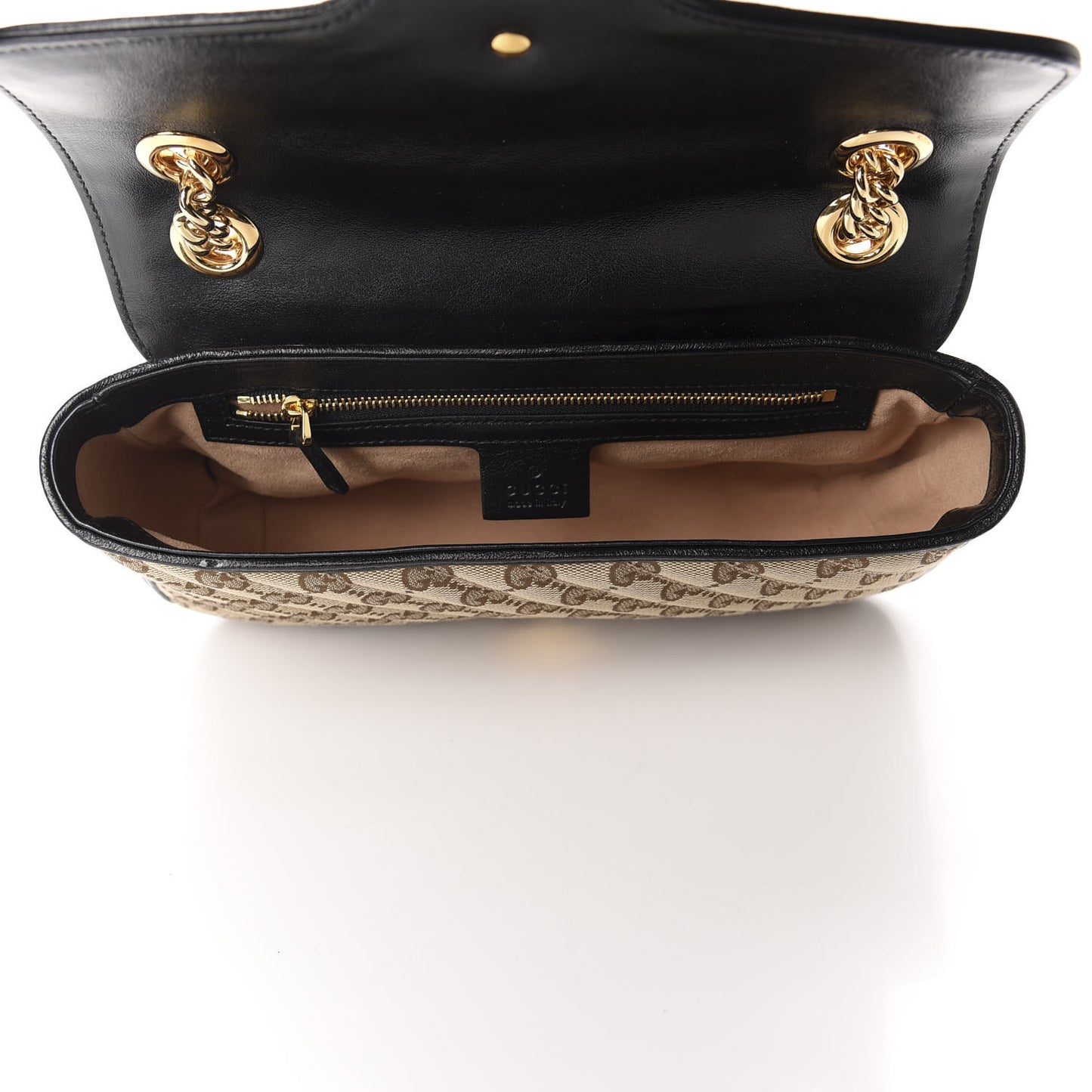 Monogram Matelasse Diagonal Small GG Marmont Shoulder Bag Beige Black